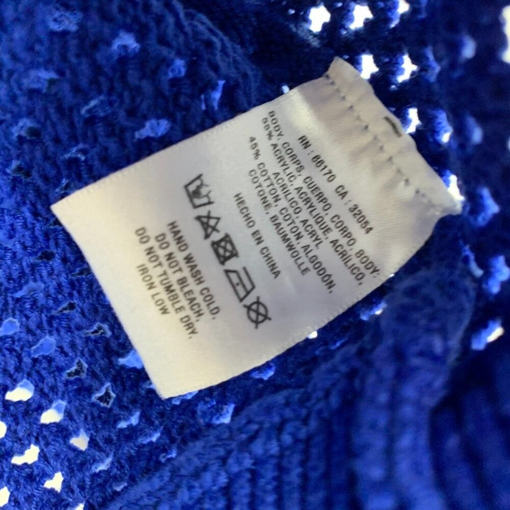 Anthropologie Moth Reese Sweater Blue Wide Sleeve Open Knit - Picture 6 of 10